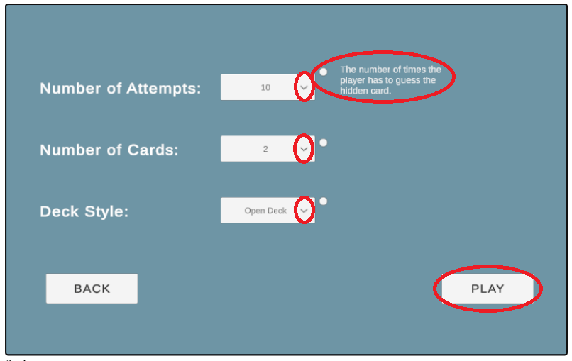 settings to generate data